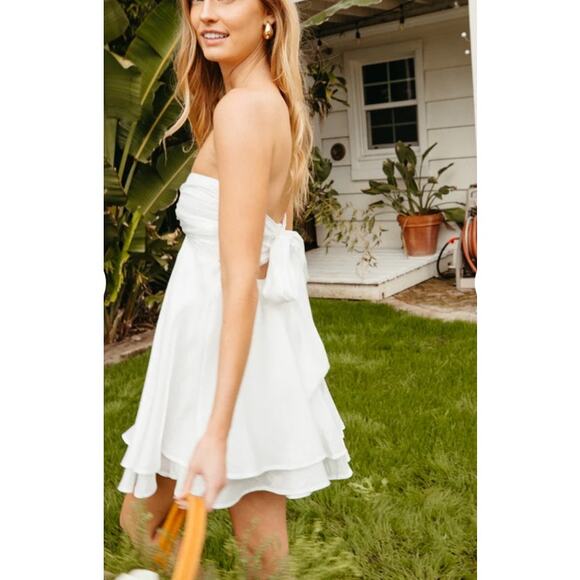 American Threads Babydoll Dress Gabby Twist Size S White - Picture 6 of 6